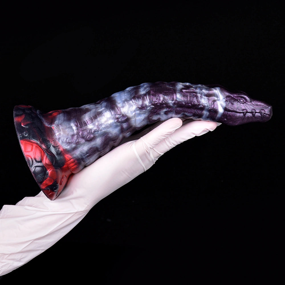 Dragon Dildo DRAKVEX Void Ember Platinum Silicone – bottom base view