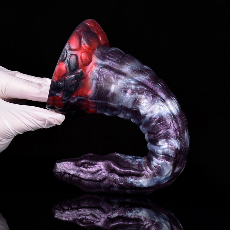 Dragon Dildo DRAKVEX Void Ember Platinum Silicone – bottom view