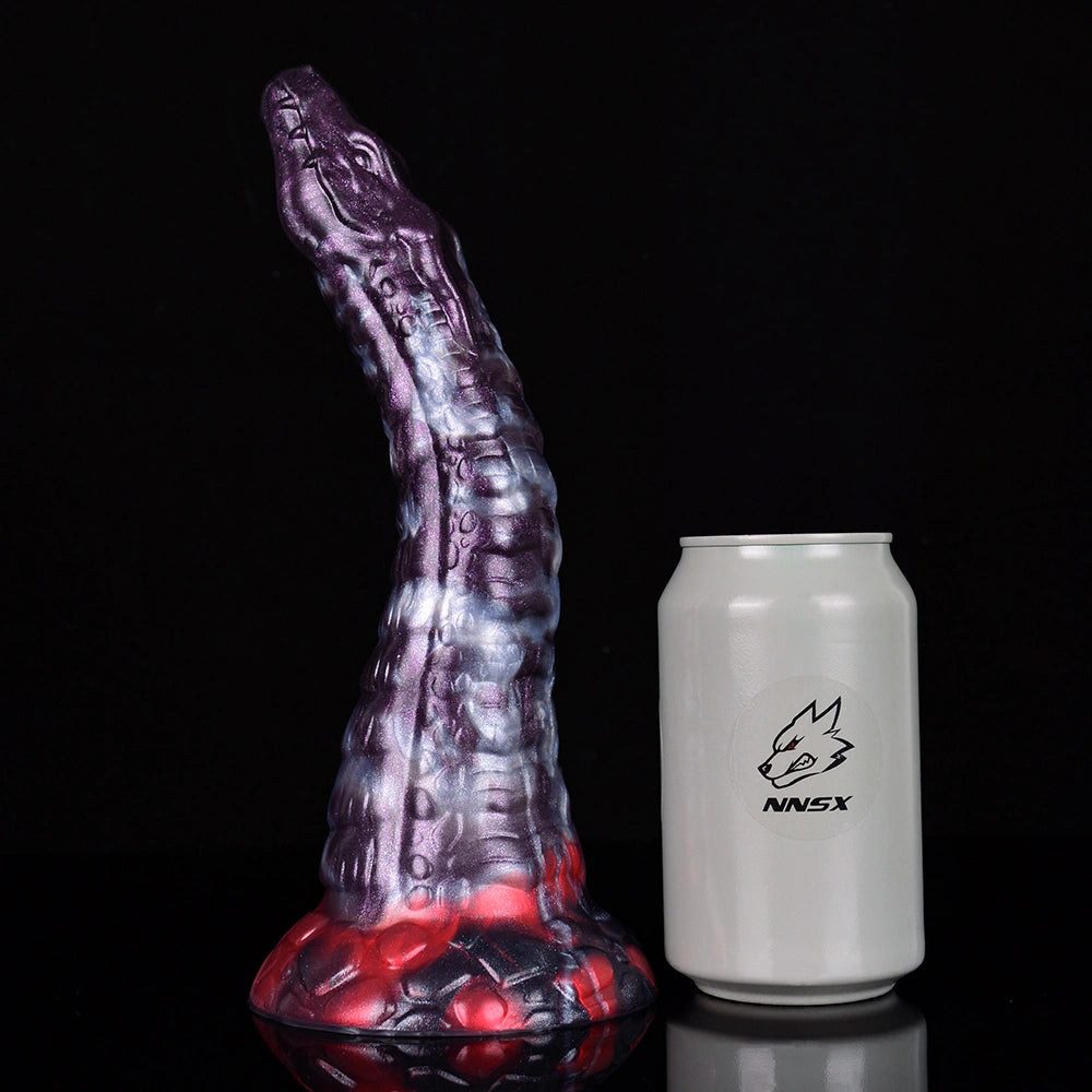 Dragon Dildo DRAKVEX Void Ember Platinum Silicone – surface texture detail