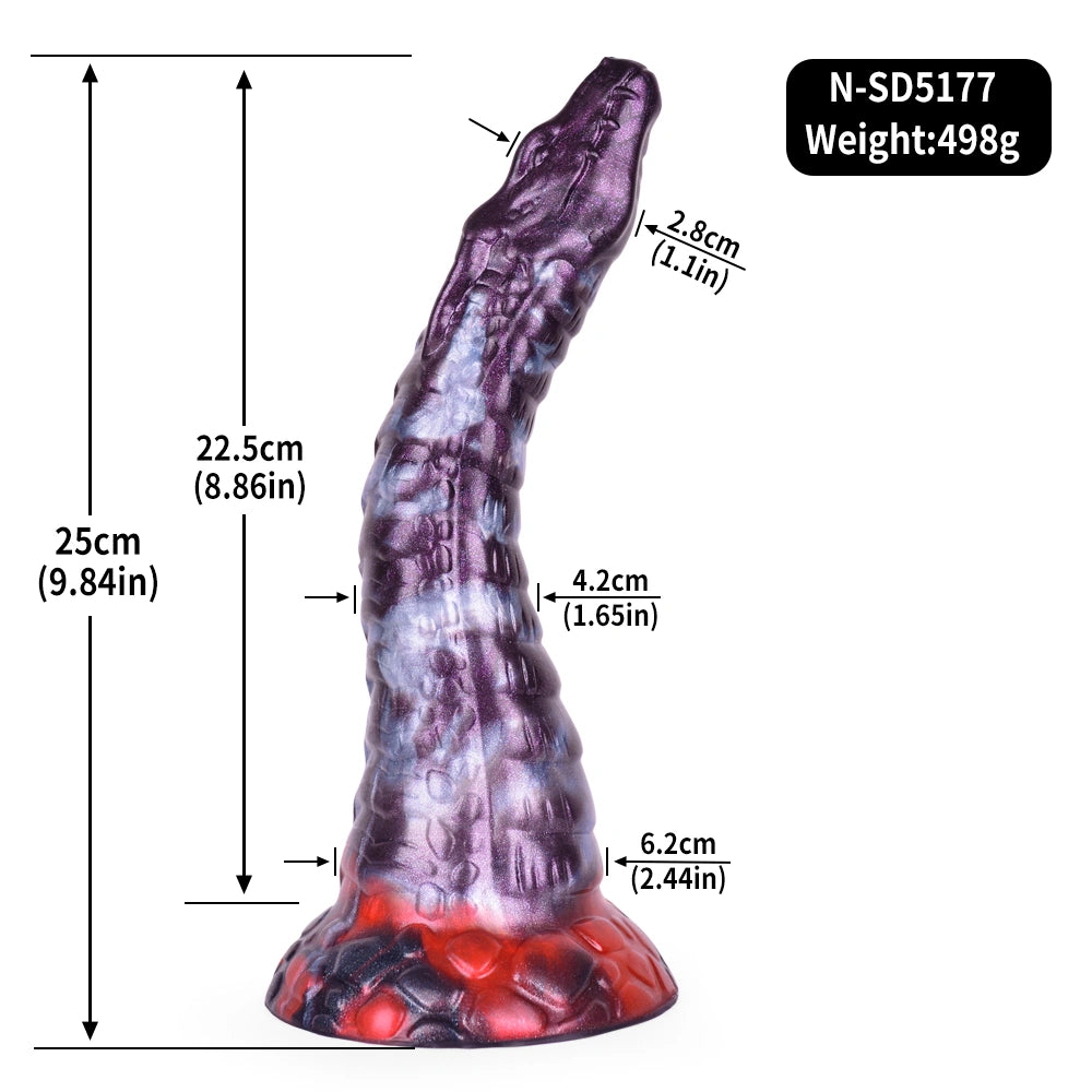 Dragon Dildo DRAKVEX Void Ember Platinum Silicone – front view