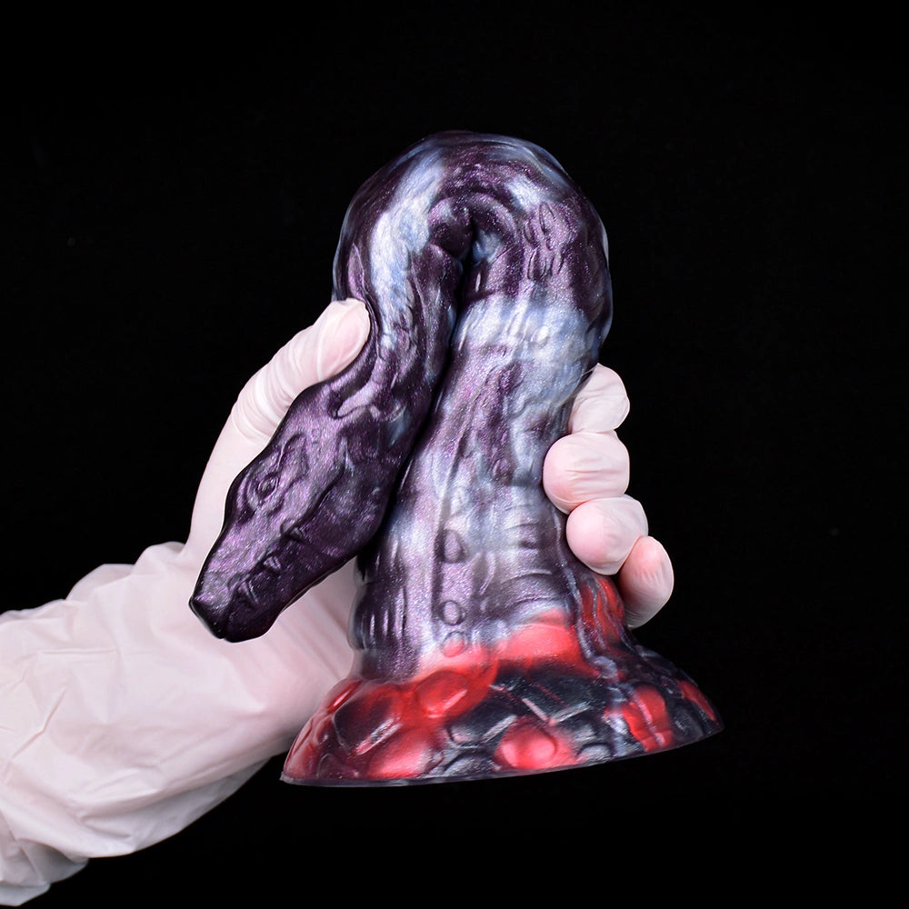 Dragon Dildo DRAKVEX Void Ember Platinum Silicone – top view