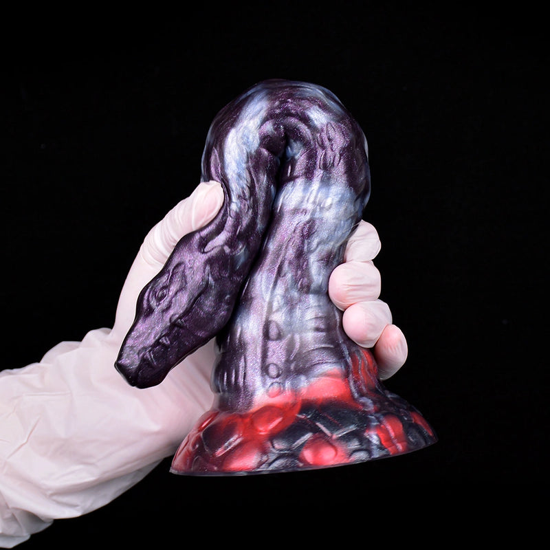 Dragon Dildo DRAKVEX Void Ember Platinum Silicone – top view