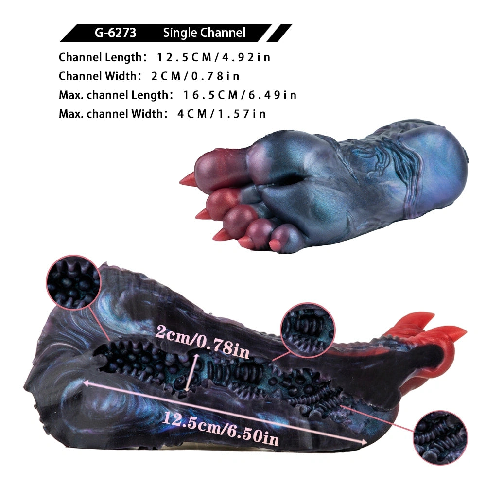 Dinosaur Paw Masturbator Draveth Steel Blue – interior channel view