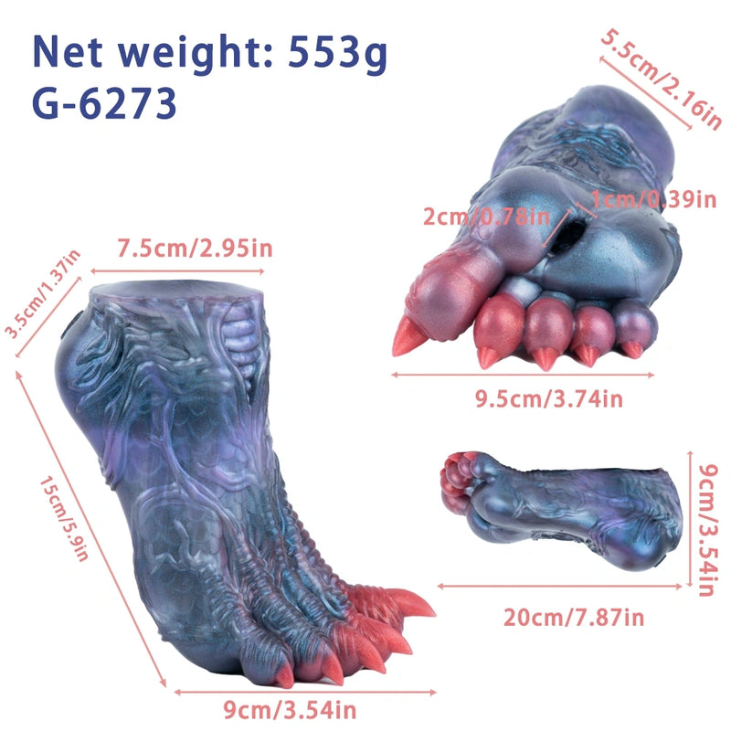 Dinosaur Paw Masturbator Draveth Steel Blue – main product shot