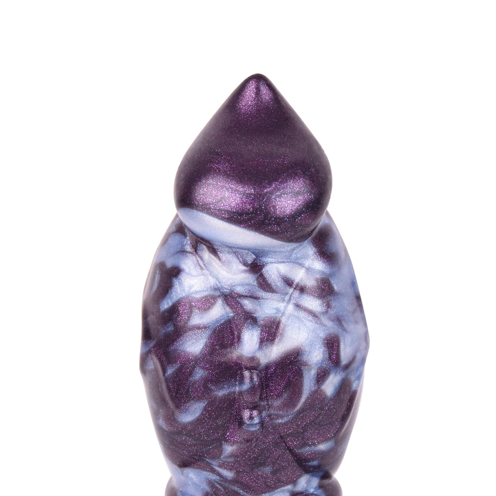 Double Knot Dildo Duovoor Violet Grey 4.5cm 7cm – bottom base view