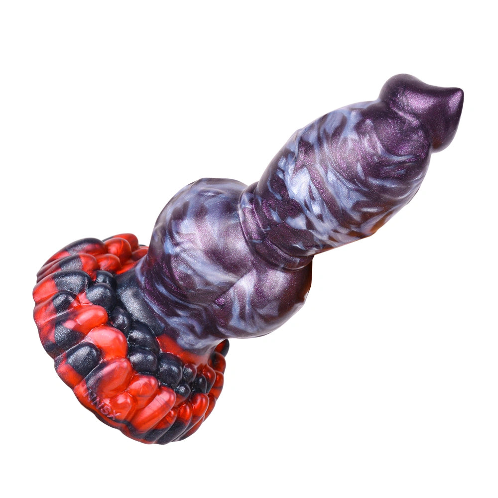 Double Knot Dildo Duovoor Violet Grey 4.5cm 7cm – side profile view