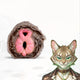 Furry Masturbator Lynxplux Grey Tabby Removable Sleeve Dual Pink Entry Cylindrical Silicone