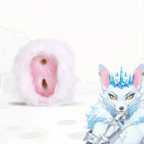 Furry Masturbator Nivplux White Wool Dual Entry