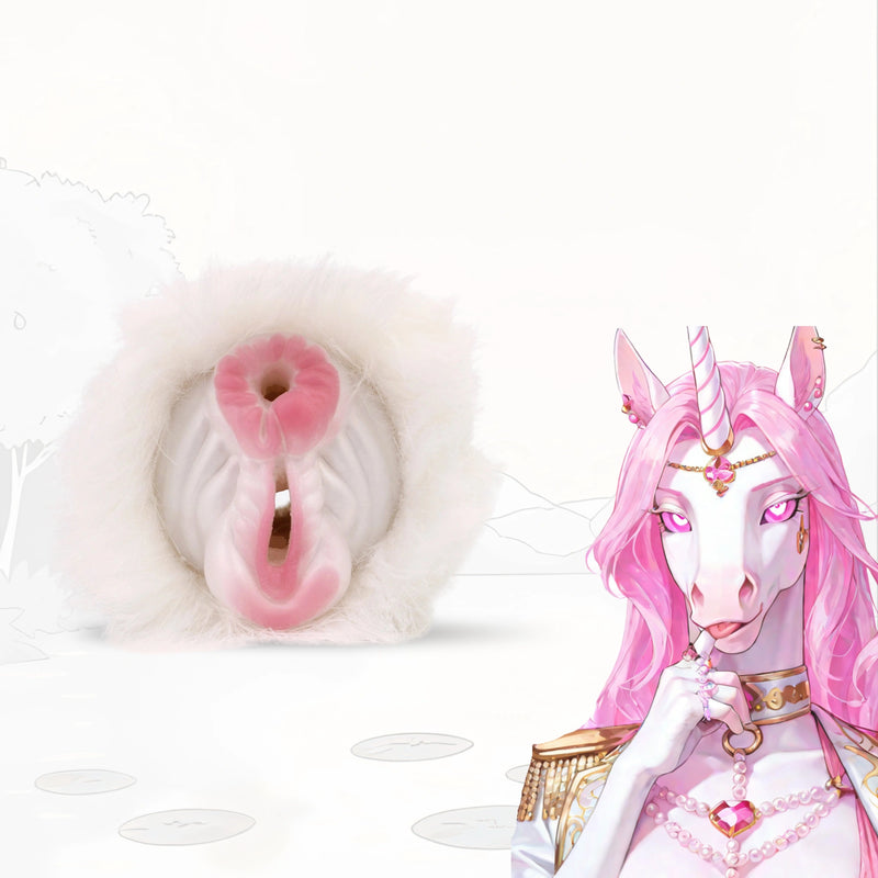 Furry Male Masturbator Equiplux White Mane Silicone