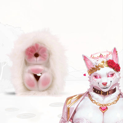 Furry Male Masturbator Alvplux White Fluffy Fur – main product shot