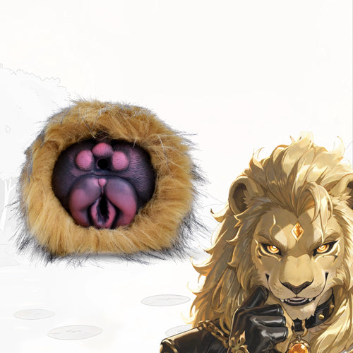 Furry Male Masturbator Slatplux Golden Amber Fur – three-quarter angle view