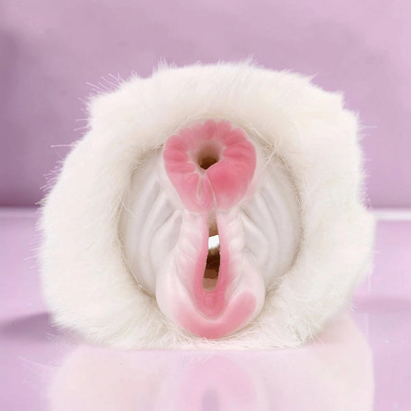 Masturbateur poilu Equiplux White Mane en silicone