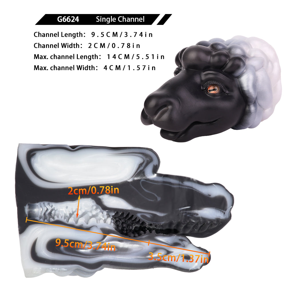 Sheep Masturbator Ovrek Animal Head Fleece – detail close-up