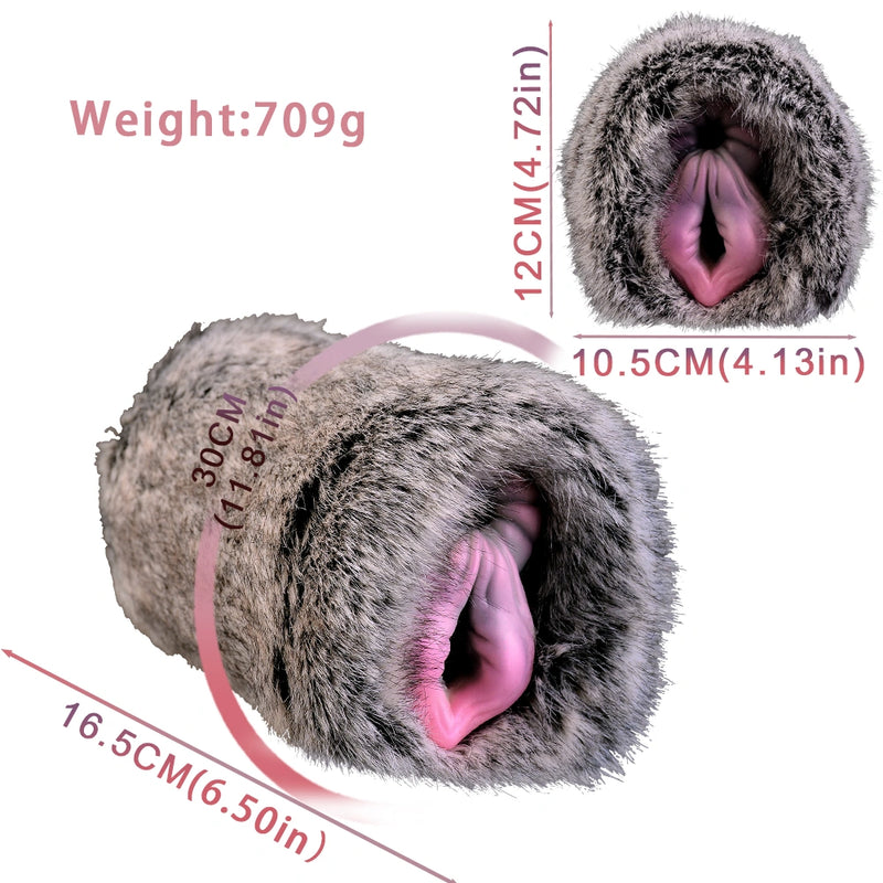 Furry Male Masturbator Griplux Silver Grey Spotted – interior channel view
