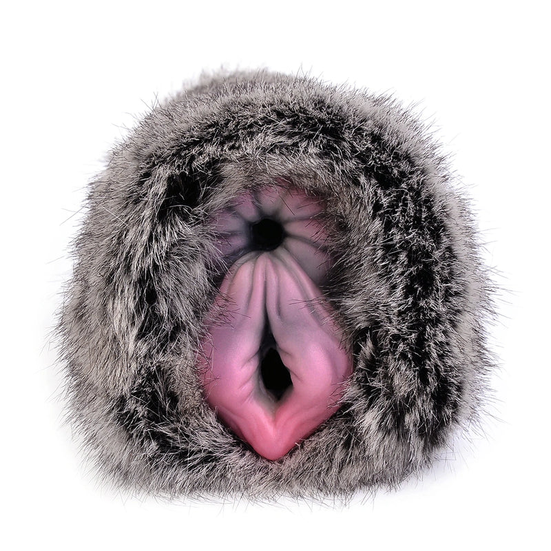 Furry Male Masturbator Griplux Silver Grey Spotted – front view