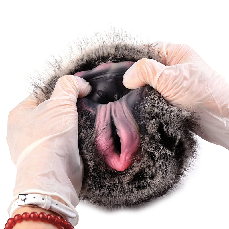 Furry Male Masturbator Griplux Silver Grey Spotted – main product shot