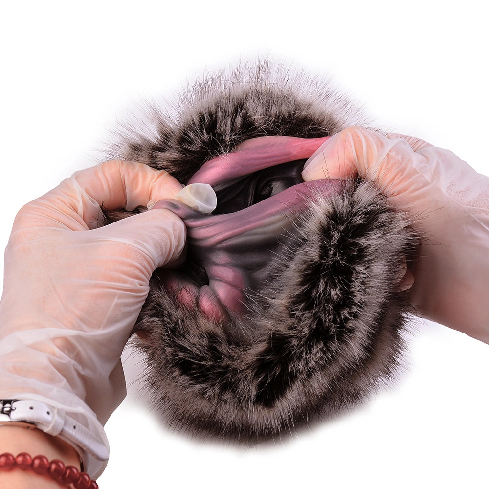 Furry Male Masturbator Griplux Silver Grey Spotted – top view
