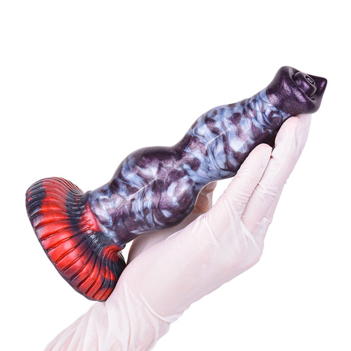 Beaded Dildo Grolvex Violet Grey Triple Bulge – main product shot