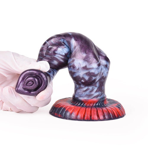 Beaded Dildo Grolvex Violet Grey 5.6cm Bulge Silicone alternate view