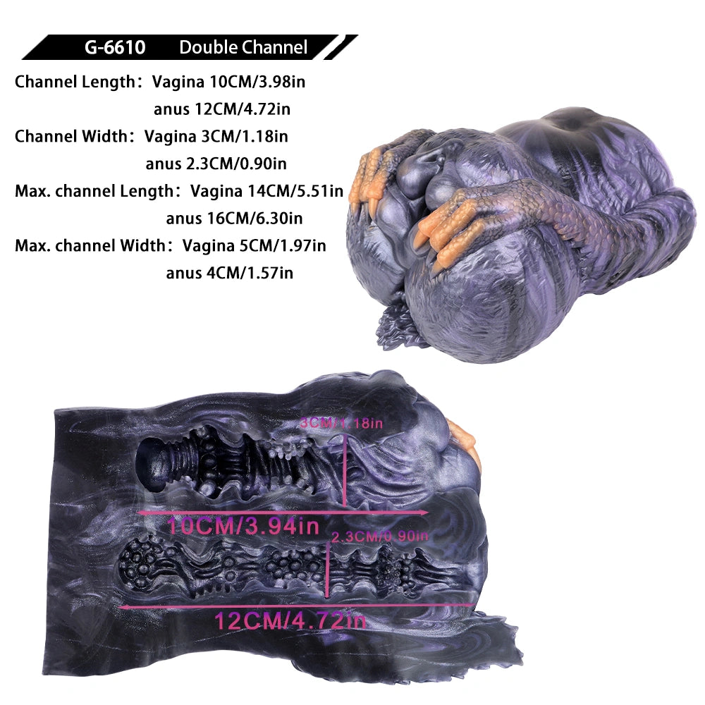 Butt Masturbator Gryphina Gryphon Dual Channel – size scale reference