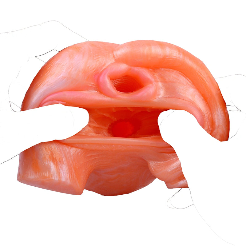 Butt Masturbator Korith Coral Orange Rosette – three-quarter angle