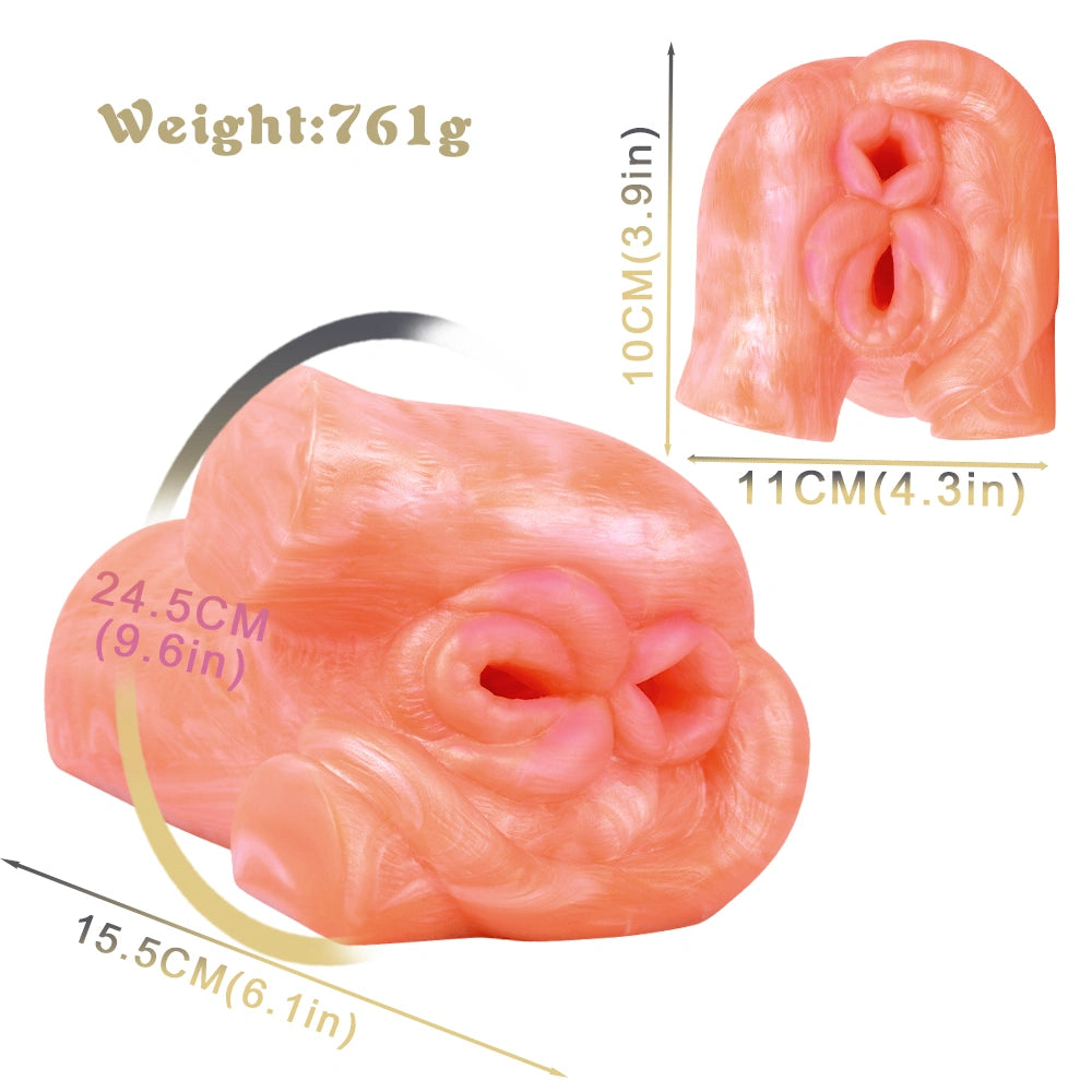 Butt Masturbator Korith Coral Orange Rosette – size scale reference