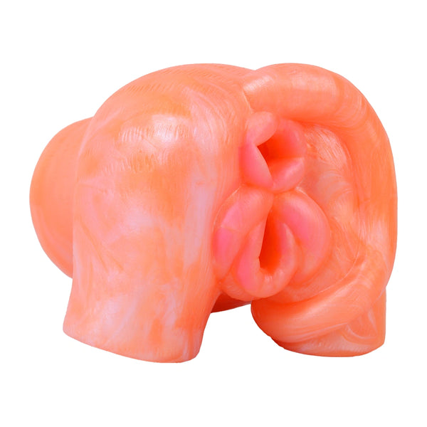 Butt Masturbator Korith Coral Orange Rosette Silicone — alternate view