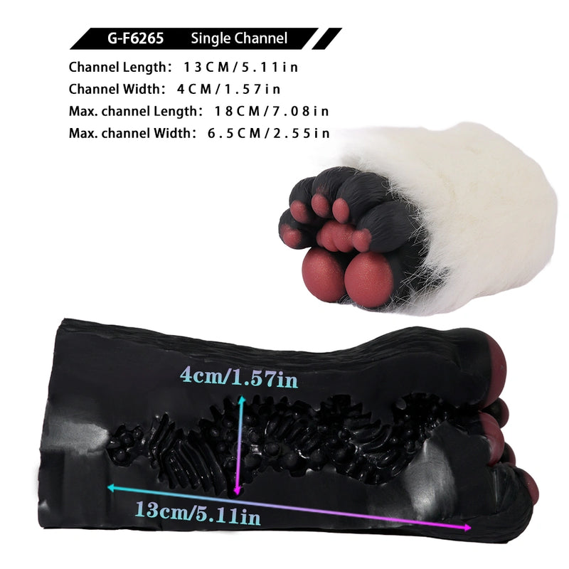 Bear Paw Masturbator Korvex Black Copper Rose Fur – front view