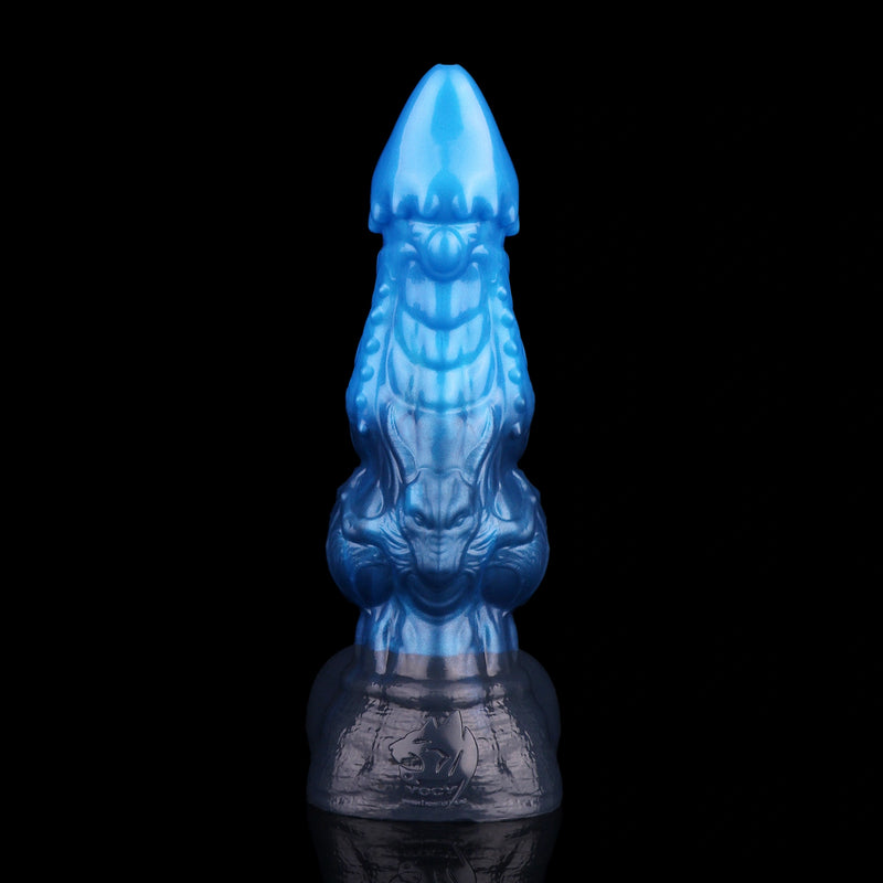 Knot Dildo Kraevoor Dual Layer Blue Crystal 6.3cm – detail close-up