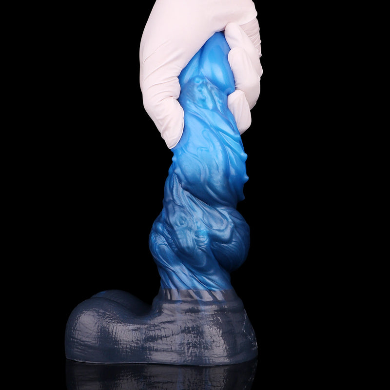 Knot Dildo Kraevoor Dual Layer Blue Crystal 6.3cm – top view