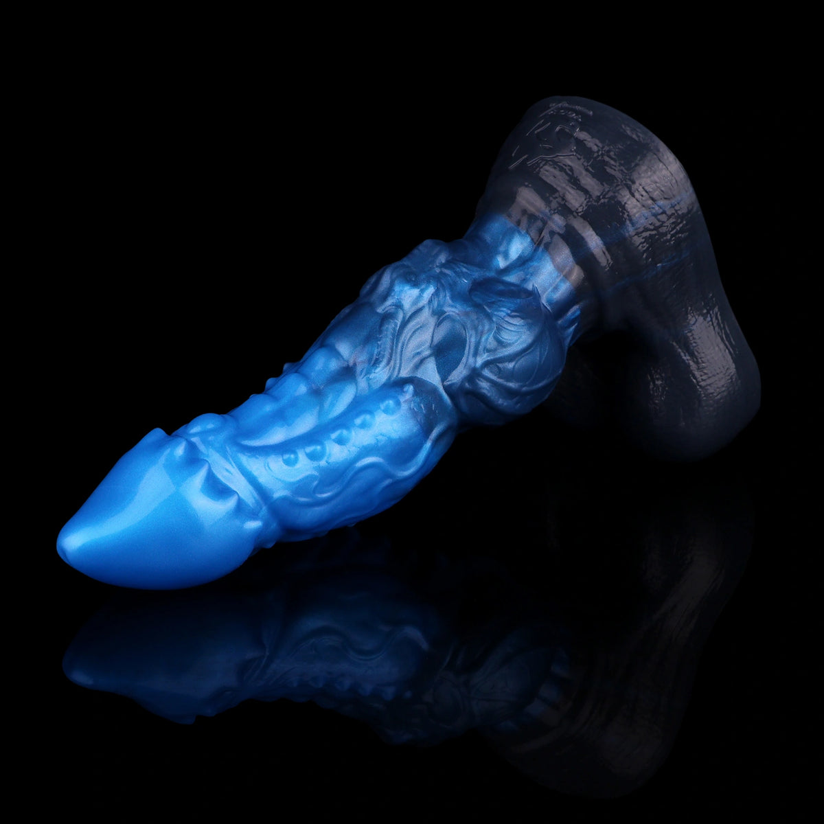 Knot Dildo Kraevoor Dual Layer Blue Crystal 6.3cm – bottom view