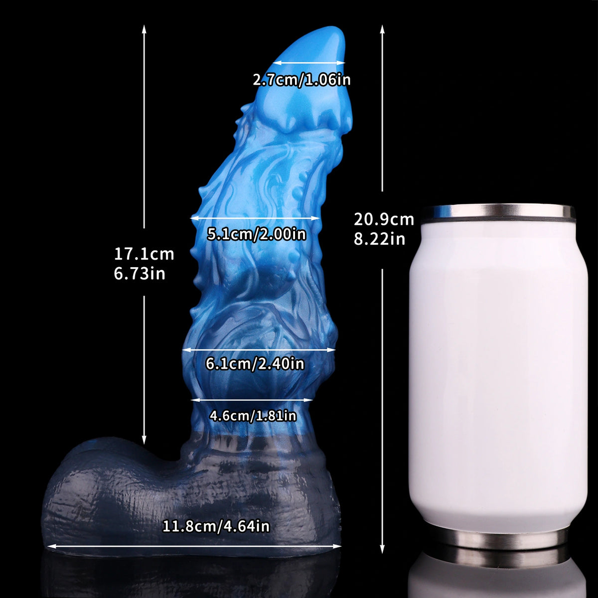 Knot Dildo Kraevoor Dual Layer Blue Crystal 6.3cm