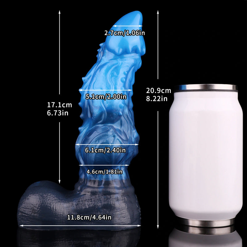 Knot Dildo Kraevoor Dual Layer Blue Crystal 6.3cm