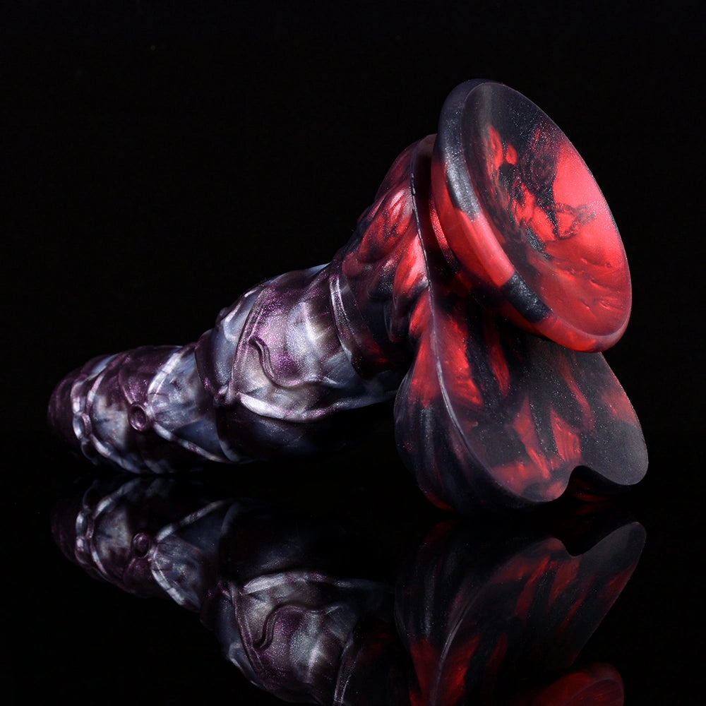 Knot Dildo Kraevoor Large Armor Shaft Violet Blue Crimson Knot Double Petal Crown Base Silicone