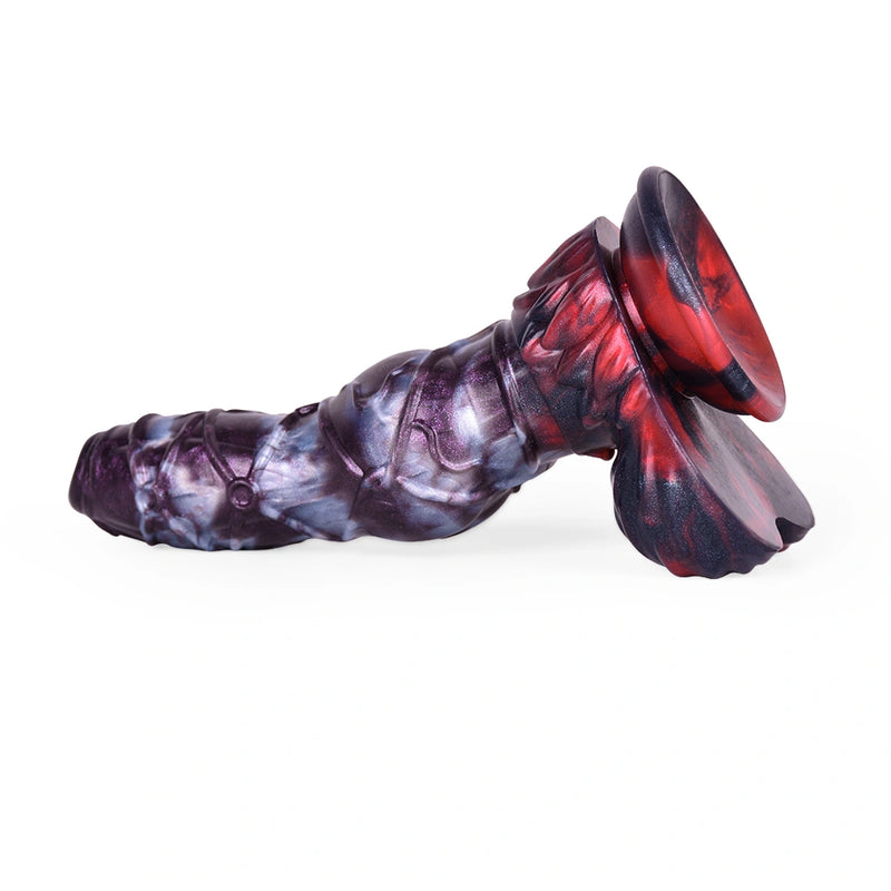 Knot Dildo Kraevoor Large Armor Shaft Violet Blue Crimson Knot Double Petal Crown Base Silicone