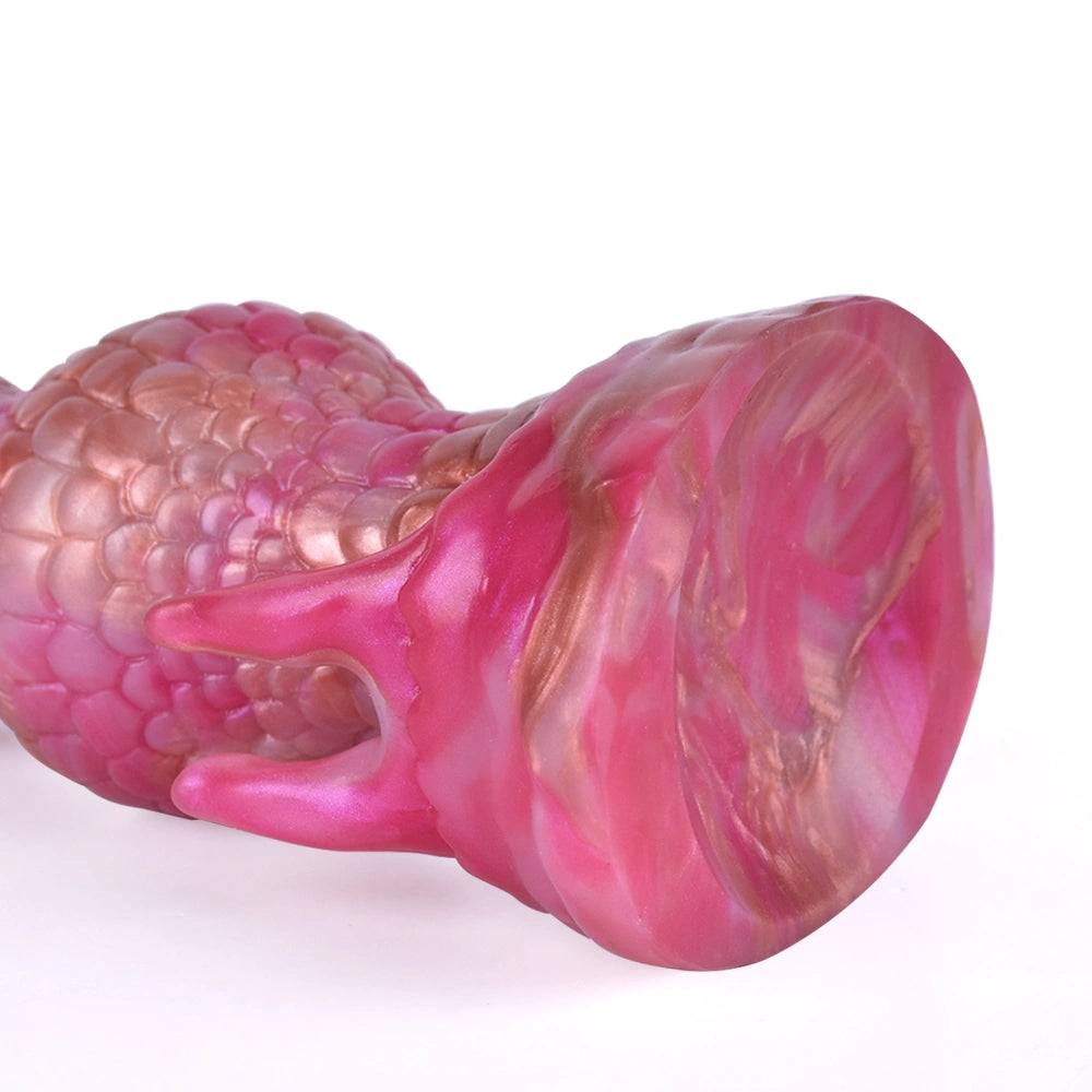 Dragon Dildo KYLVEX Triple Bulge Hex Scale Kylin – rear profile view