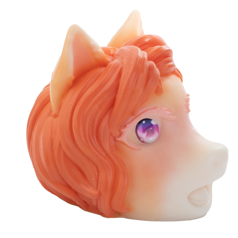 Pony Masturbator Lunari Galaxy Eyes Orange Mane – silicone texture close-up