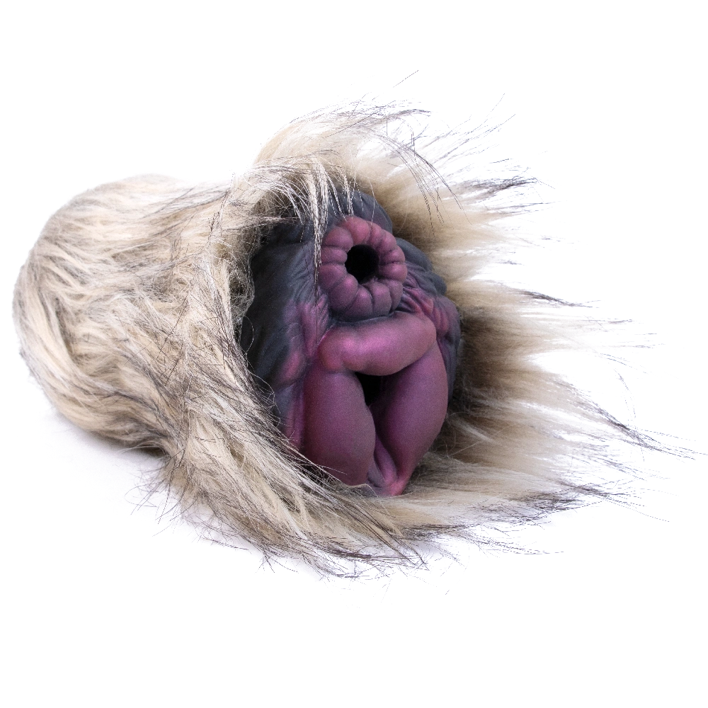 Furry Male Masturbator Lupplux Grey Wolf Fur – rear view