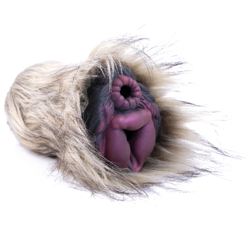Furry Male Masturbator Lupplux Grey Wolf Fur – rear view