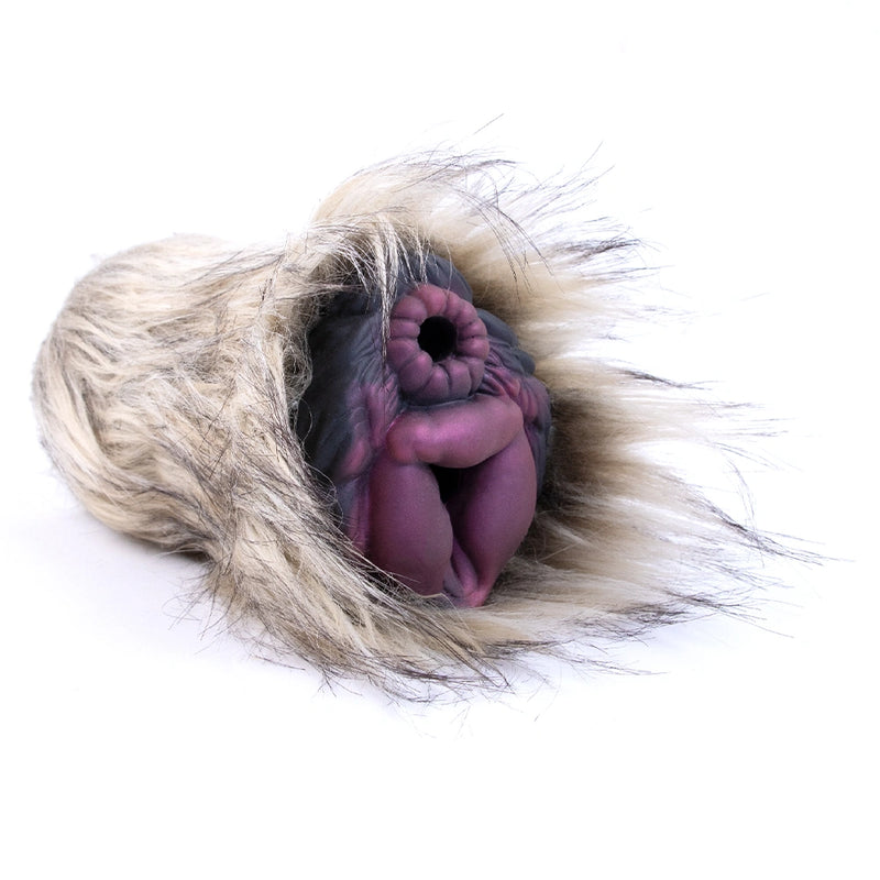 Furry Male Masturbator Lupplux Grey Wolf Fur – silicone texture close-up