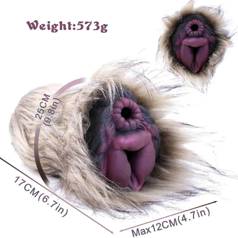 Furry Male Masturbator Lupplux Grey Wolf Fur – front view