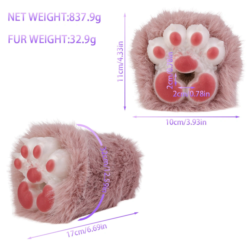 Cat Paw Masturbator Miaovex Rose Mauve Fur – size scale reference