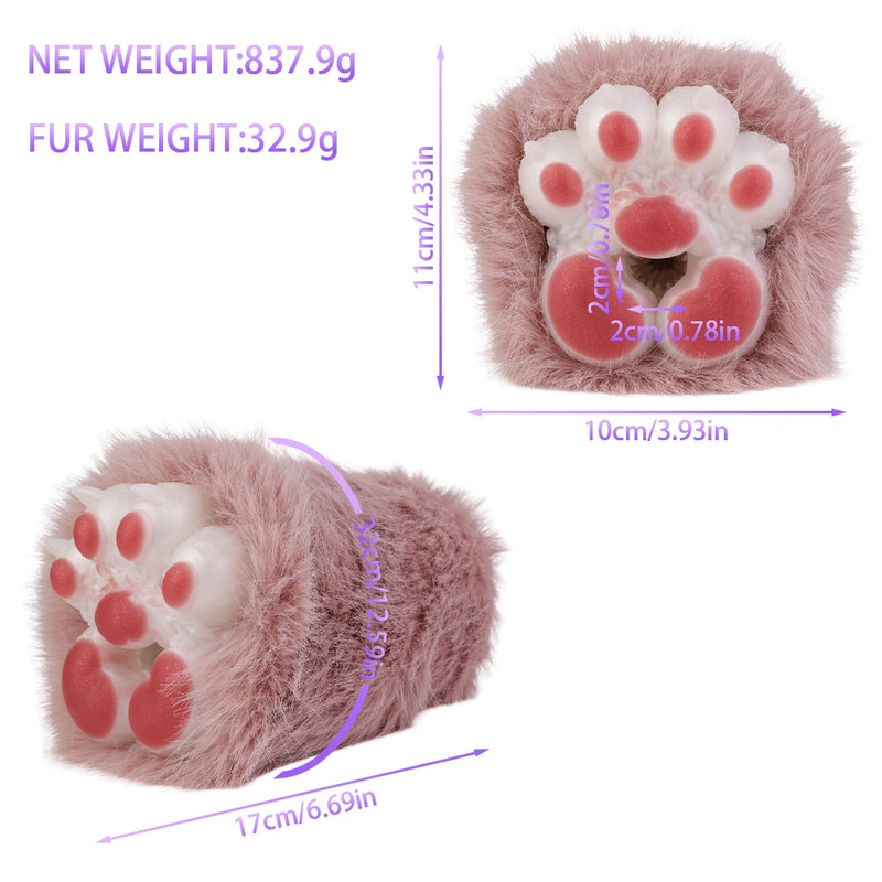 Cat Paw Masturbator Miaovex Rose Mauve Fur – size scale reference