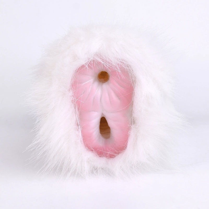 Furry Male Masturbator Nivplux White Wool Dual – rear view