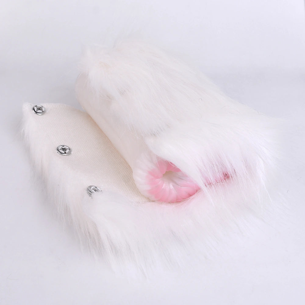 Furry Male Masturbator Nivplux White Wool Dual – detail close-up