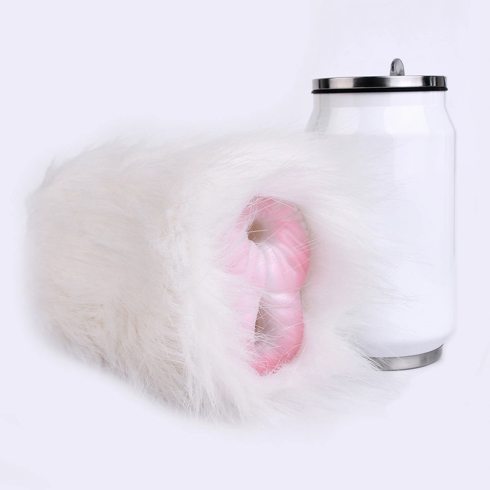 Furry Male Masturbator Nivplux White Wool Dual – lateral side view