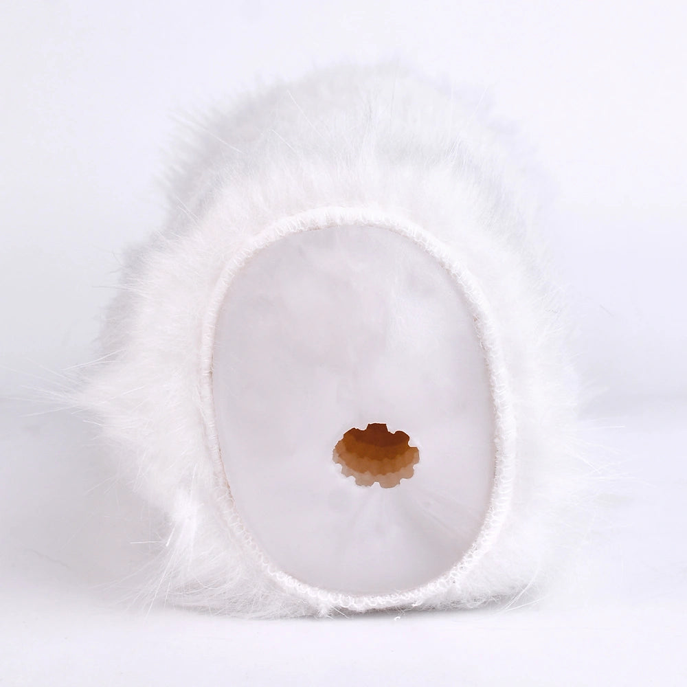 Furry Male Masturbator Nivplux White Wool Dual – silicone texture close-up