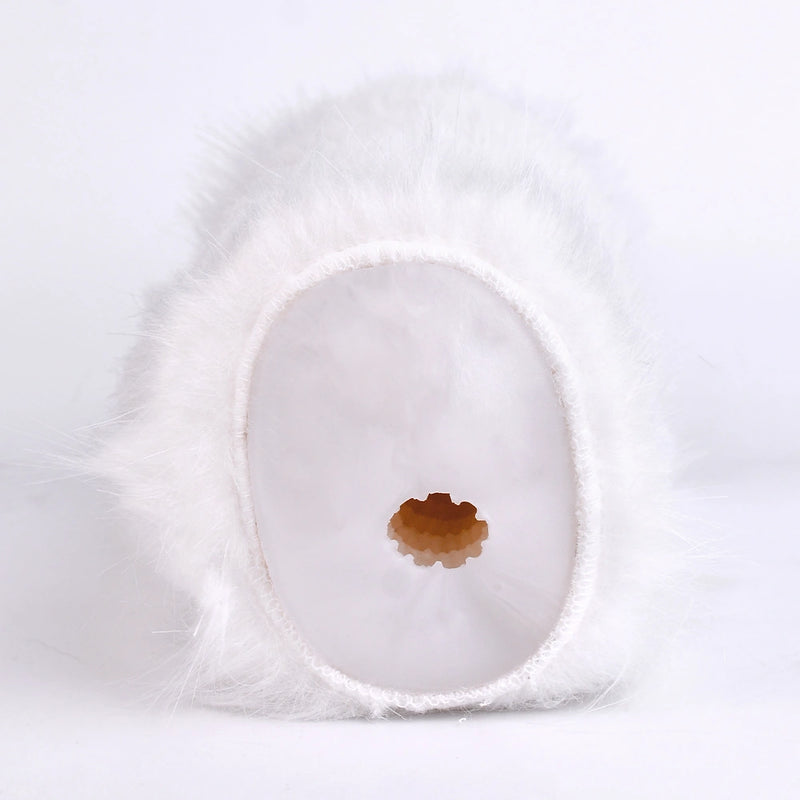 Furry Male Masturbator Nivplux White Wool Dual – silicone texture close-up