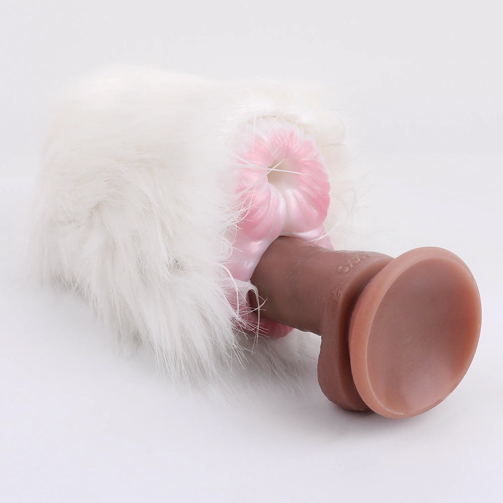 Furry Male Masturbator Nivplux White Wool Dual – top view