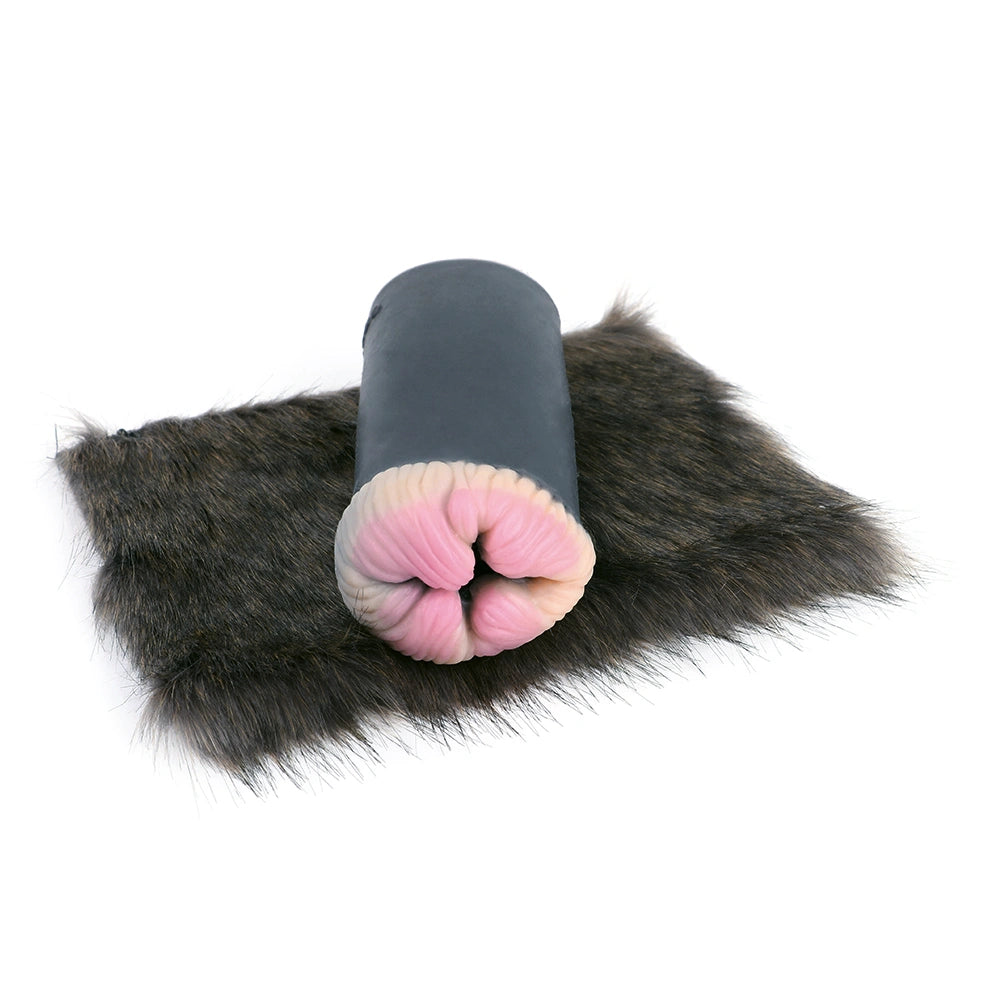 Furry Male Masturbator Noirplux Dark Brown Black – silicone texture close-u